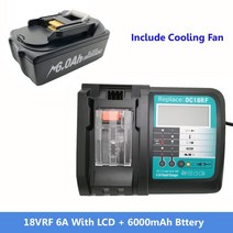 Makita-전동 공구 배터리 충전기 18V BL1830 14.4v 3A 6.5A, 05 18VRF NO LCD 6000mAh_02 EU