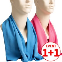 1+1 국산 건식 쿨타올 아이스 타월 90x35cm, 블루, 블루