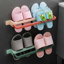 부착식 슬리퍼 욕실화 거치대 실내화 걸이 정리대, 화이트, 1개
