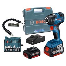 보쉬충전임팩드라이버GDR18V-200세트 / 5.0Ah-2배터리/ 충전기/ 전용케이스+악세사리100P+보쉬플렉시블드라이버아답티300mm