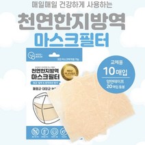 HOO-MASK 일회용 천연한지 방역마스크 필터 폐렴균 99.9%, 10개, 10매입