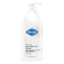 바이오가 바디워시 밀크 판테놀 헤어&바디워시 오일프리 1000ml 약산성 헤어 앤 바디클렌저 biorga bodywash 여자 남자, 바디워시 앤 헤어오일프리 1000ml, 오일프리 바디워시 X 1개입