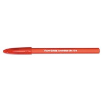 페이퍼메이트 6120187 Comfortmate 볼펜 스틱 펜 레드 잉크 미디엄 12개