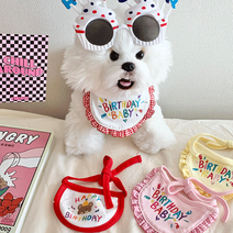 강아지 고양이 생일 파티 케이프 강아지빕 반려견 턱받이 생일케이프, JDF-01-해피곰생일턱받이, FREE, JDF-01-해피곰생일턱받이