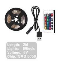 백라이트 USB LED 조명 스트립 테이프 2835 24 키 IR 원격 제어 주방 옷장 침실 PC TV 백라이트 가정, 01 24 key 18 lamp_01 5V_01 2m
