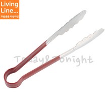 Kitchen 스텐 다용도 꽃잎 넓은 집게 야채 샐러드 집게 업소용 빵 집게, ♡코팅꽃잎집게 중(30cm)♡, [ 1개 ]