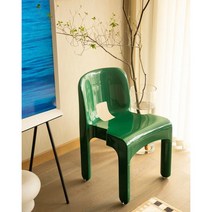 카르텔 비트라 의자 카스텔리체어 북유럽 디자인 등받이 플라스틱 카페 빈티지 야외 의자, 그린 47CM