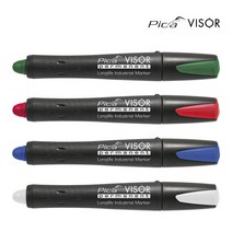 피카 VISOR 산업용 영구마카 990펜 마카 바이저 마킹 크레용 다용도 그린 레드 블루 화이트 리필심4가지색상, 피카 VIOSR 마커 NO.990/52화이트