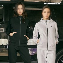 험머 여성 H1 네오테크 후드집업 트레이닝 세트 멜란지그레이(자켓 팬츠)