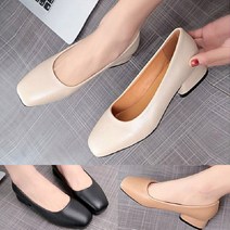 PHX263311사각코 펌프스 힐 통굽 로우힐 여성구두 P5262