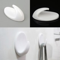 다양한 용도의 양면테이프이용 접착식후크 플라스틱 고리 후크 걸이, 타원형 - 대