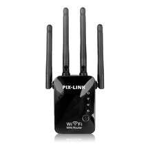 와이파이 라우터 모뎀 KEBIDU 장거리 익스텐더 300 Mbps 무선 리피터 부스터 2.4G 앰프 액세스 포인트 호환, EU Plug_4pcs Antennas black
