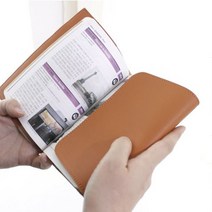 [소공원] 책커버 북커버 인조가죽 파우치 보관 케이스 표지 커버 싸개 덮개 싸기, 1개, 신46판 / 브라운