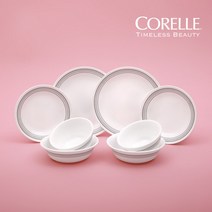 (MH공식판매처) 코렐 미스틱 그레이 2인 8P 접시 찬기 공기 대접 세트