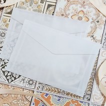 트레싱지 반 투명 종이 봉투 청첩장 엽서 카드 포장 감성 선물 초대장 사각 16x10.7cm