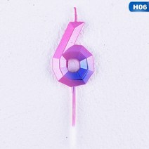 생일 축하 크리에이티브 0-9 숫자 무연 컬러 양초 다채로운 케이크 한 파티 소품, 06 6