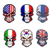 스컬깃발자수 리폼 패치 찍찍이 마크 와펜 제작소품, 스컬깃발자수패치_프랑스