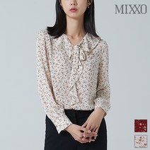 미쏘 프릴 리본넥 플라워 블라우스 MIWBL9T22R