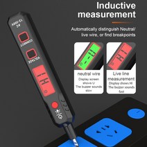전압계 연속 테스터 다기능 가정용 전기 측정 펜 LCD 스크린 AC12-300v 엔지니어링, 한개옵션0