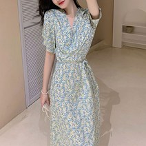 여름 6월 7월 8월 패션 원피스 제주도 옷차림 여성용 프렌치 스커트 꽃무늬 드레스 B55