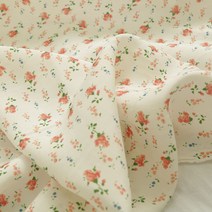 수복패브릭 여름의류원단 꽃무늬원단 인견 레이온 원단판매, 꽃의노래아이보리