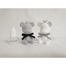 석고방향제 차량용 왕관 베어브릭 석고방향제, GRAY, 다우니후레쉬