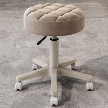 동글이 바퀴 미용의자 피부샵 진료실 보조 헤어샵 높이조절 진찰 회전 관리실 네일삽, ., 베이지좌석-쌀화이트대-화이트 바퀴