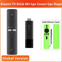 셋탑박스 OTT셋톱박스 새로운 xiaomi mi tv 스틱 4k 글로벌 버전 android tv 11 쿼드 코어 2gb ram 8gb rom 블루투스 5.0 netflix, 나는 플러그, 녹색 덮개 추가