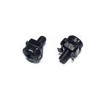 Monoprice M5 x 16mm 랙 마운트 케이지 너트 나사 와셔 50세트 - 블랙 아연 도금 캐비닛 서버 랙용 10/32 범용 스퀘어 홀 레일 탭