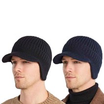 엘마운틴 니트 챙 귀마개 비니(융기모)2P 남성 여성 겨울 방한모 귀달이 모자