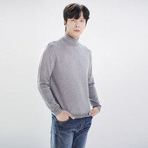 By파크랜드 엔디프 그레이 소프트 카라멜 롱터틀 니트 스웨터.GWL21423