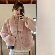모피코트 인조 모피 코트 캐주얼 여성용 우아하고 달콤한 턴 다운 칼라 플러시 재킷 가을 겨울 패션