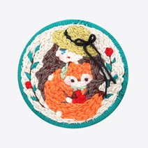 펀치 니들 DIY 만들기 원형 키트, 04_일러스트, PH209.여우와 소녀