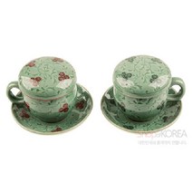 청자국화무늬 2인 다기잔세트 부부선물 외국인선물, 한지포장