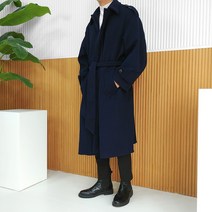 로니제이 남자 핸드메이드 오버핏 발마칸 코트 울 로브 코트 (3color)