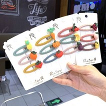 GBW5F6E22 헤어 과일 똑딱핀 3종세트 집게핀 악세서리 유아 악세서 f-00083 헤어액세서리 A 외 3가지옵션