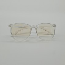 블루라이트 차단 뿔테 안경 동글이 화이트 사무용