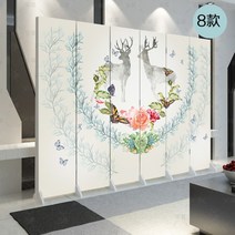 유럽식 접이식 가벽 이동식 차단벽 병풍 거실 원룸 베란다 심플 모던 가림막 가정용 사무실 칸막이 시공 경량 식당용 우드레이 래핑 셀프 주방 침대 가벽 공간분리 파티션 분할 침실, 6부작정제 8종