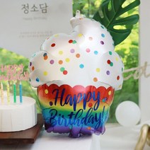 [파티조엘] 크림 머핀 레인보우 풍선, 선택안함