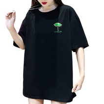 리더스타 여성티셔츠 여성반팔티 빅사이즈 오버핏 자체제작 자수 반팔 티셔츠