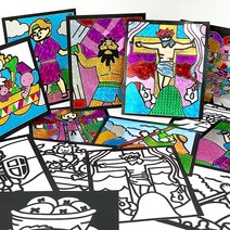 바이블 포일아트 9종 달란트 선물 만들기미술재료 집콕놀이 6105, 1.천지창조