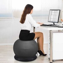 짐볼의자 요가볼 밸런스볼 체어 코어운동, 블루 75cm(신장 165-175cm)