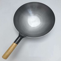 무쇠웍 철팬 중국팬 주물팬 무코팅팬 중식요리 튀김팬, 30+나무커버+스푼