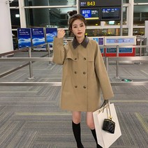 카라넥 메인푸시 출하완료 핫한 블러킹 PU 가죽 칼라 트렌치코트 MMJ2367 P130K188 4993610558