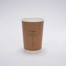 공컵 캘리그라피 크라프트 이중 종이컵 13온스 - 데이바이데이 390ml 500개입, 1박스