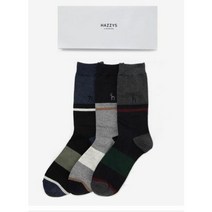 HAZZYS ACC HJSS2E005N2/네이비 컬러배색 남성 장목 양말 3종세트헤지스 액세서리 3종세트 898656