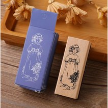 빈티지 나무 스탬프 소녀스탬프 식물 꽃 장식 장착 Diy 공예