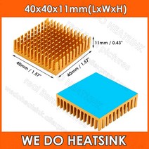 커스텀수냉 pc 쿨러 게이밍 우리는 열 패드를 가진 방열판 40x40x11mm 검정 양극 처리 알루미늄 라디에이터, 03 Gold_04 4pcs