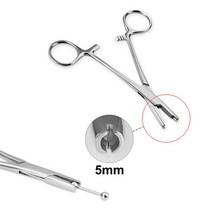 천공기 PHC파일 펀칭기1pc 외과 강철 캐치 볼 파악 클램프 족집게 바디 피어싱 도구 홀드 바 쥬얼리 펜치