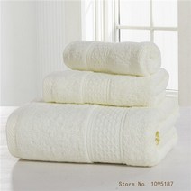 수건 세트- Bathtowel Washtowel Handtowel 면 100% 테리 천 3피스 목욕 타올 handtowel cerchief gift towl sets, [01] See below for size descri, [12] Cream